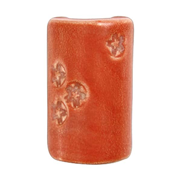 Orange-red glaze. Inspired by wood-fired Shino glazes, this series offers unique, reactive looks in your cone 6 electric kiln! Amaranth Stoneware Canada.