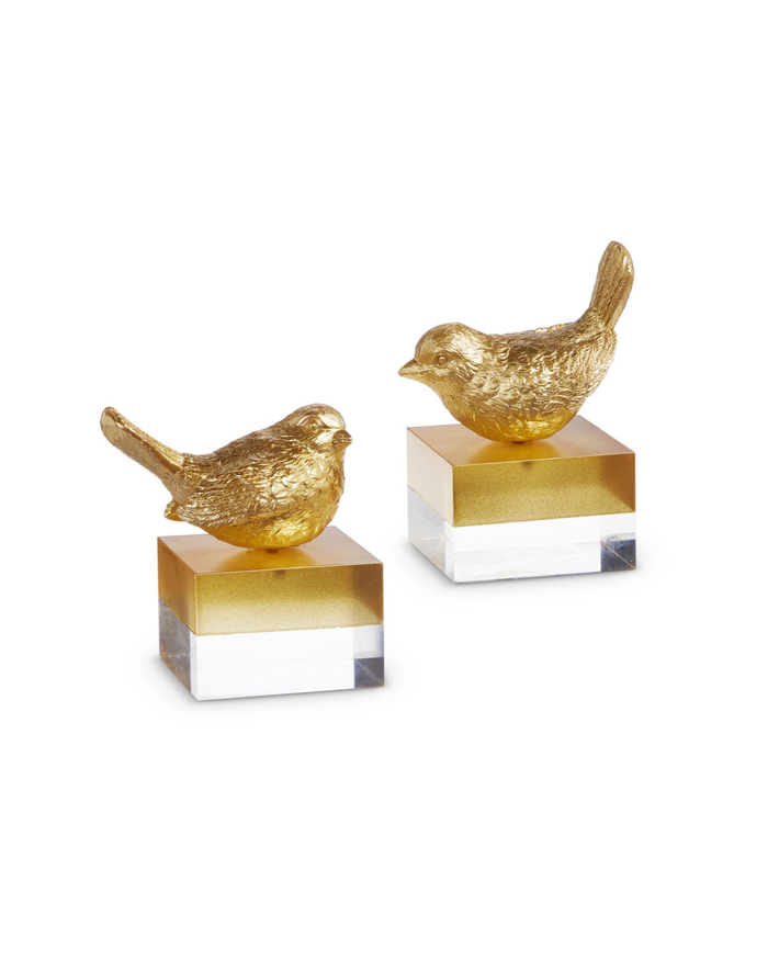 5" Gold Bird on Two Toned Block