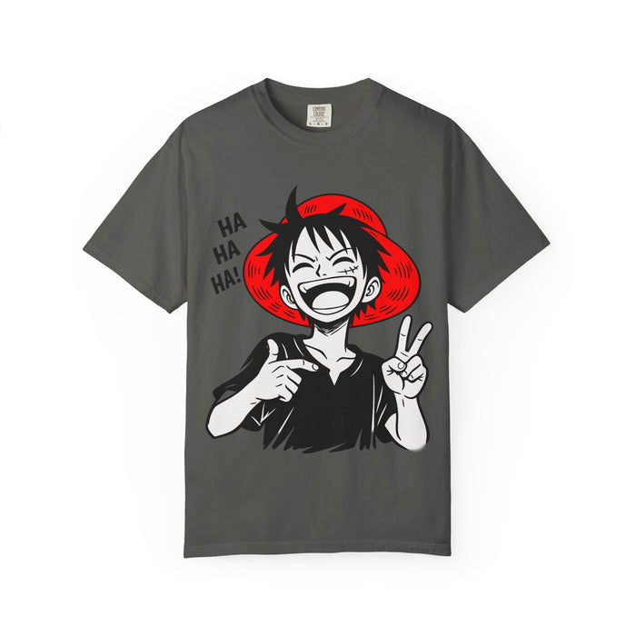 Anime Luffy Laughing Graphic T-shirt - Monkey D. Luffy Peace Sign Tee