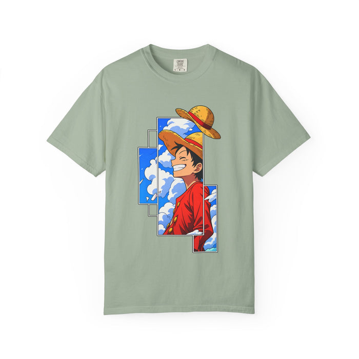Anime Straw Hat Crew T-Shirt — Luffy Smiling Sky Graphic Tee