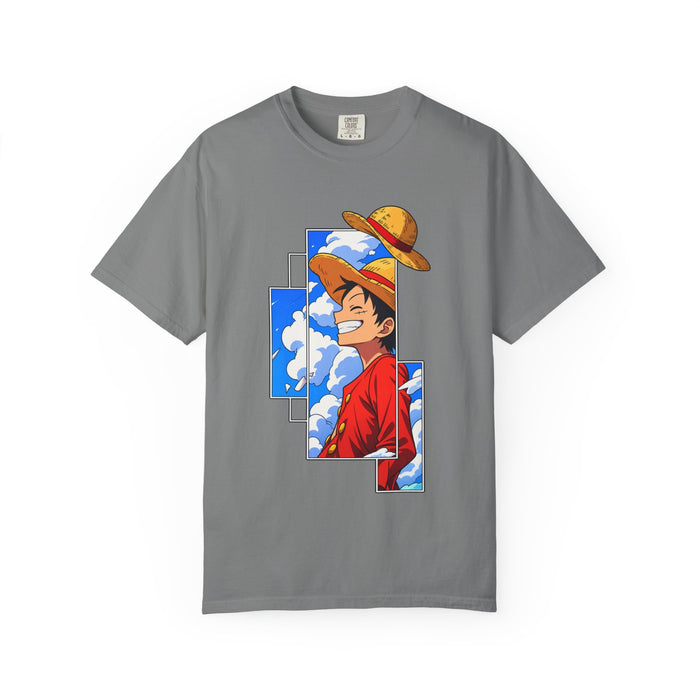 Anime Straw Hat Crew T-Shirt — Luffy Smiling Sky Graphic Tee