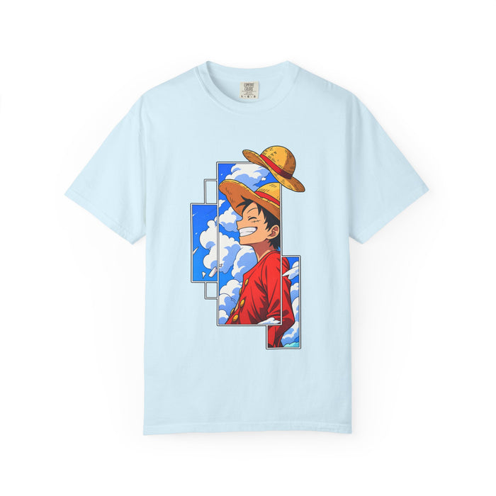 Anime Straw Hat Crew T-Shirt — Luffy Smiling Sky Graphic Tee