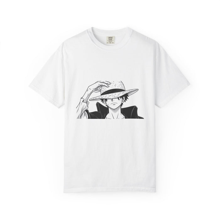 Anime Straw Hat Pirate T-Shirt – Minimal Luffy Illustration Tee