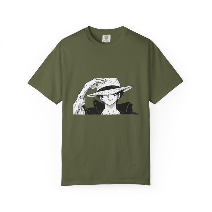 Anime Straw Hat Pirate T-Shirt – Minimal Luffy Illustration Tee