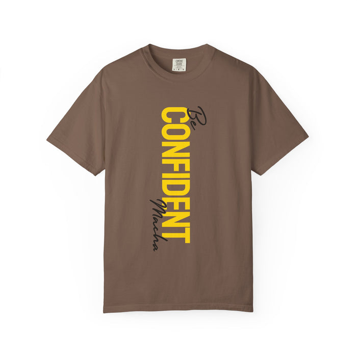 Be Confident Vertical Text T-Shirt — Motivational Graphic Tee