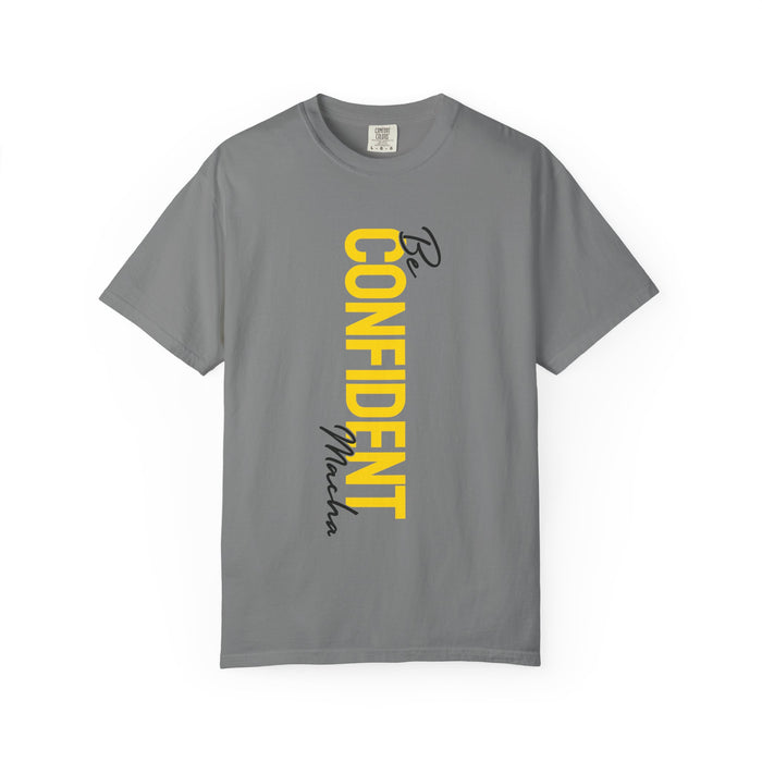 Be Confident Vertical Text T-Shirt — Motivational Graphic Tee