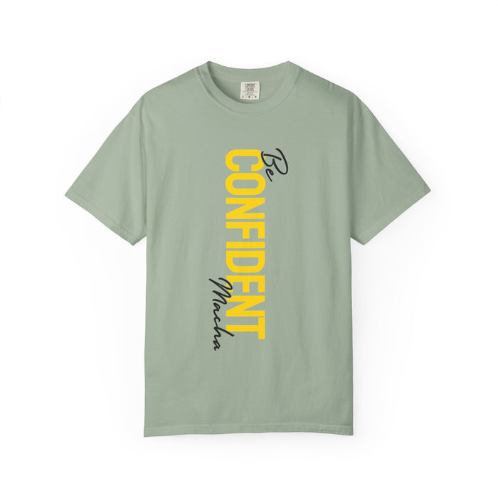 Be Confident Vertical Text T-Shirt — Motivational Graphic Tee