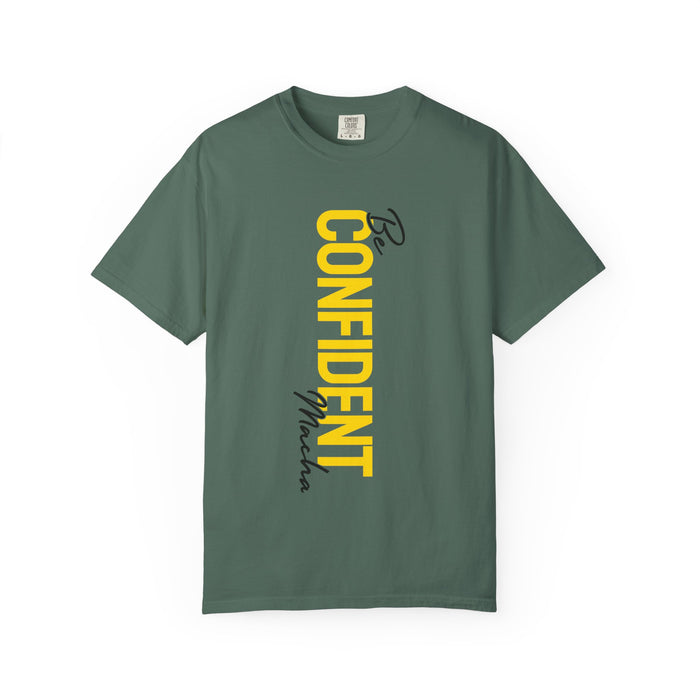 Be Confident Vertical Text T-Shirt — Motivational Graphic Tee