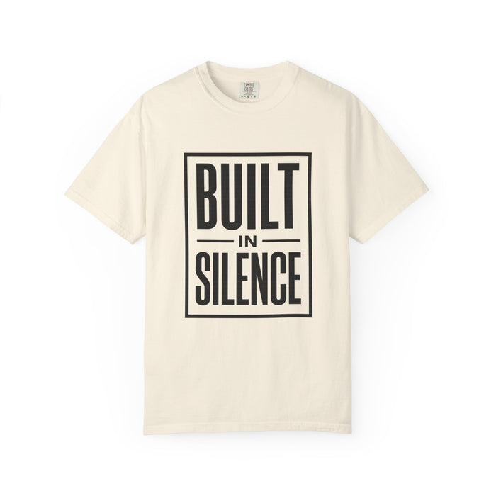 Built In Silence T-Shirt — Minimalist Bold Typography Tee