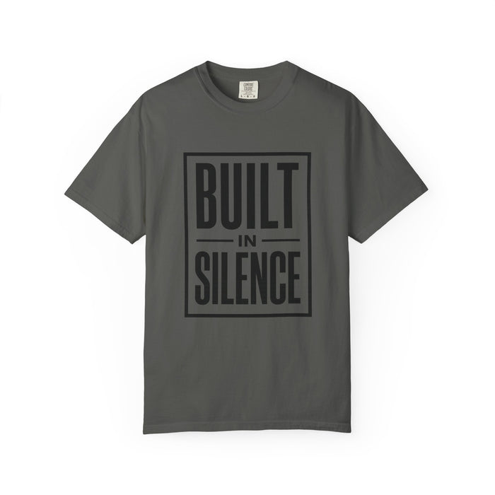 Built In Silence T-Shirt — Minimalist Bold Typography Tee