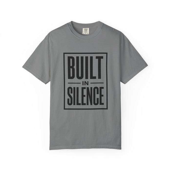 Built In Silence T-Shirt — Minimalist Bold Typography Tee