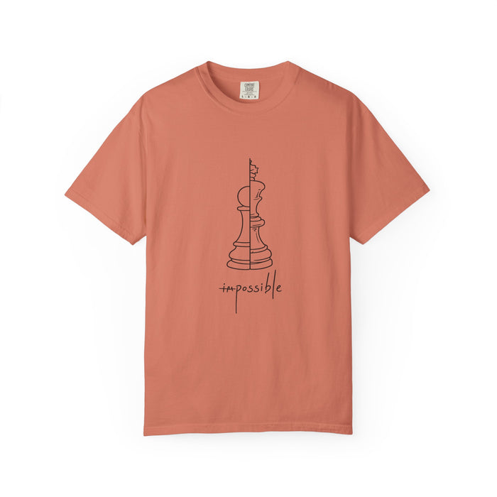 Chess Pawn to King T-Shirt — "Impassible" Minimalist Line Art Tee