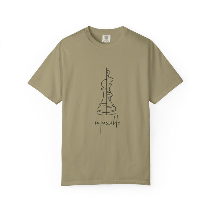 Chess Pawn to King T-Shirt — "Impassible" Minimalist Line Art Tee