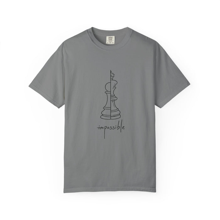 Chess Pawn to King T-Shirt — "Impassible" Minimalist Line Art Tee