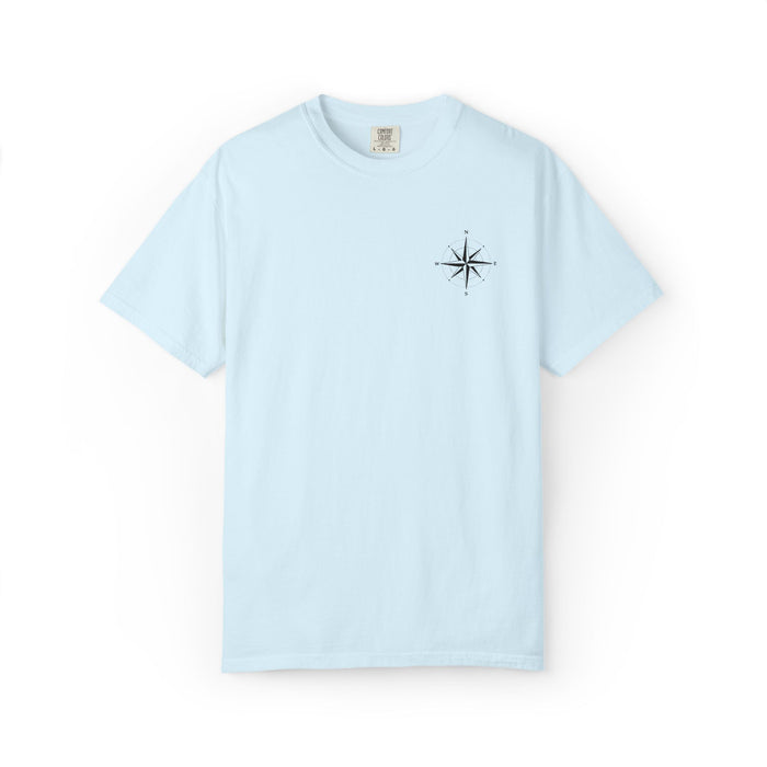 Compass Rose Pocket T-Shirt — Minimal Nautical Graphic Tee