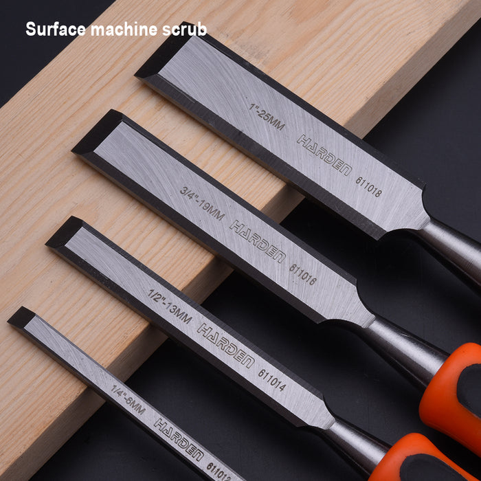 Harden 4PCS Orange black handle wood Chisel