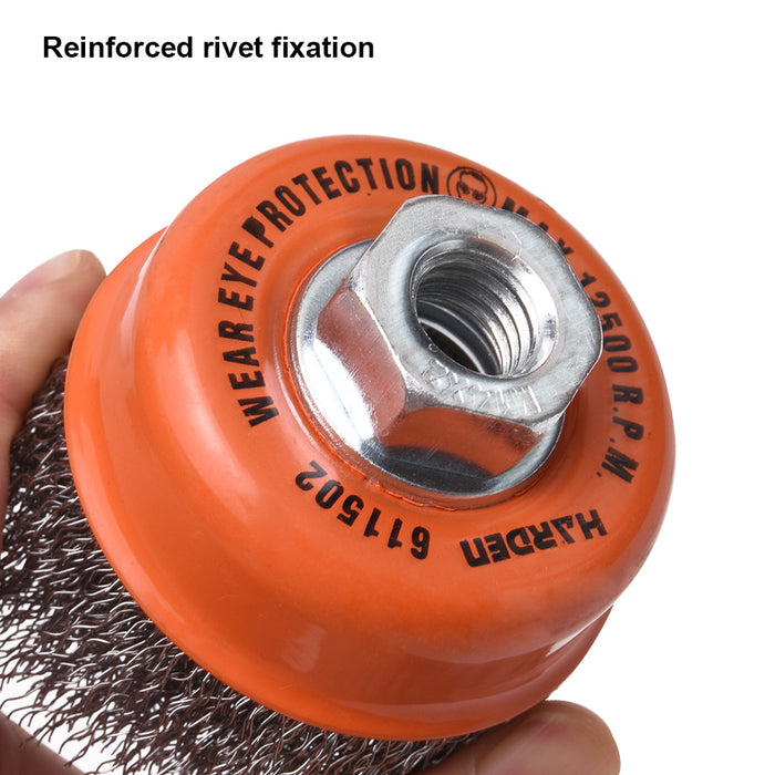 Harden Cup Wire Brush With NutSize100mm   x M14x2.0