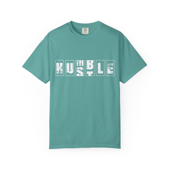 Hustle Block Letter T-Shirt — Vintage Graphic Tee with 'HUSTLE' Design