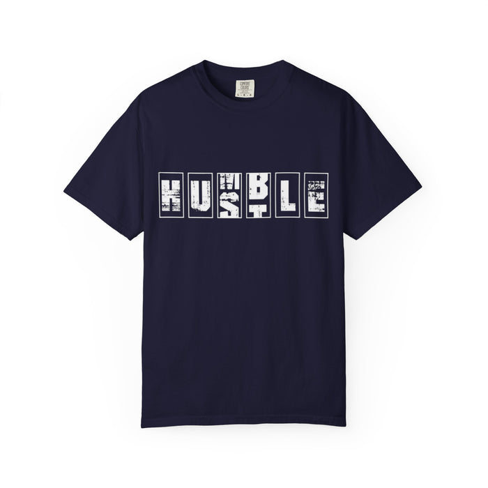 Hustle Block Letter T-Shirt — Vintage Graphic Tee with 'HUSTLE' Design