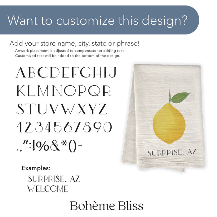 Ice Skate - Customizable Cotton Tea Towel
