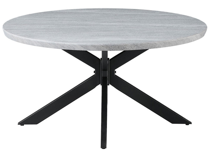 LILA Gray Faux Marble 36" Wide Round Coffee Table
