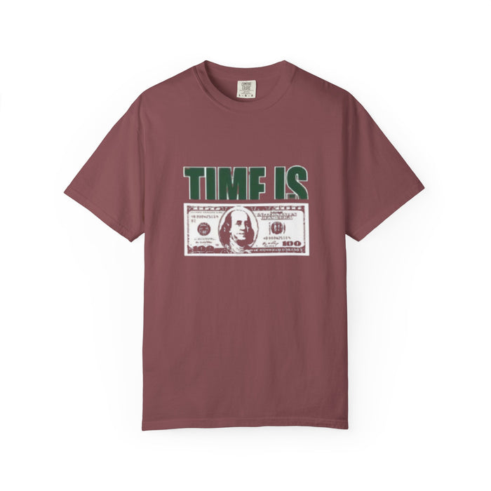 Money Vibe T-Shirt — "TIME IS" Graphic Dollar Bill Tee