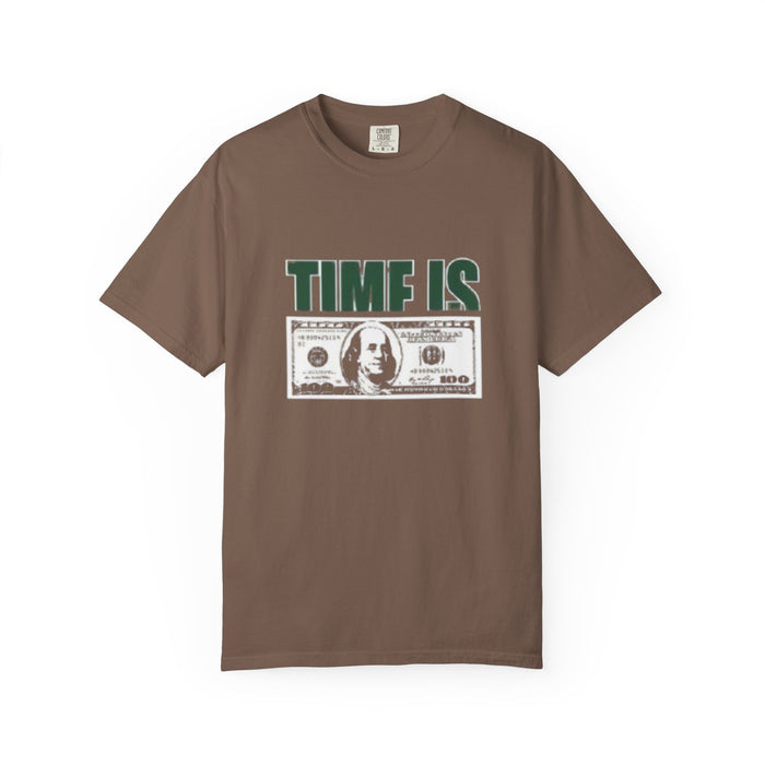 Money Vibe T-Shirt — "TIME IS" Graphic Dollar Bill Tee