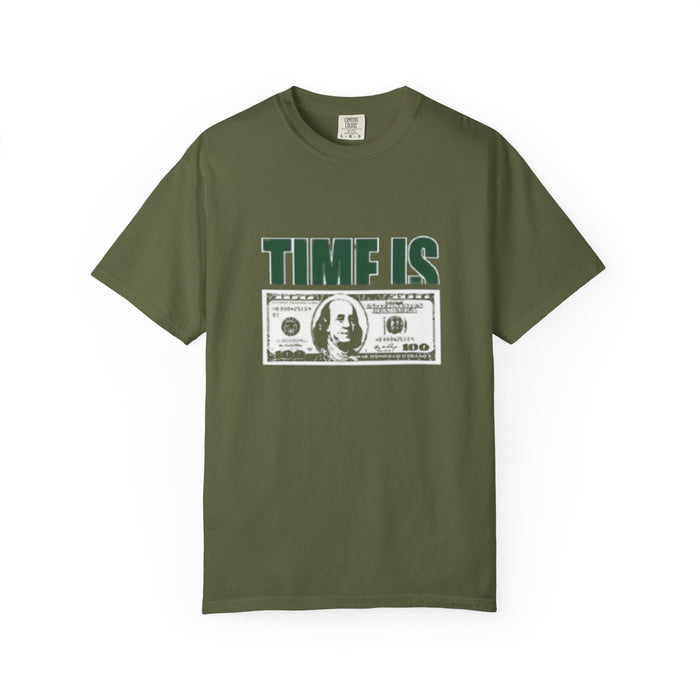 Money Vibe T-Shirt — "TIME IS" Graphic Dollar Bill Tee