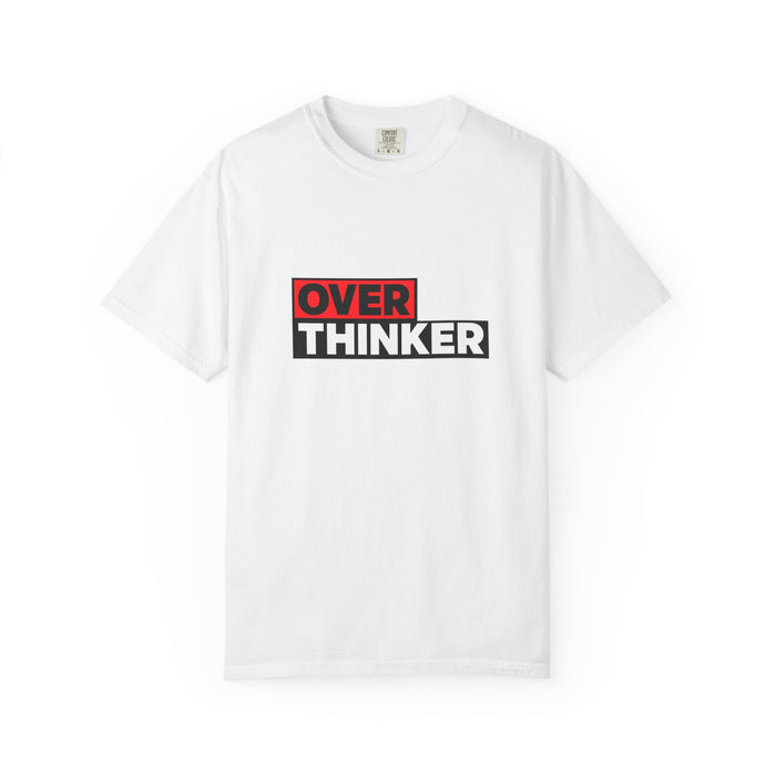 Overthinker Graphic T-Shirt — Bold Red & Black Text Tee