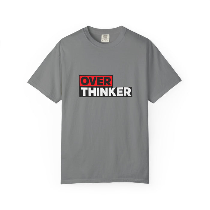 Overthinker Graphic T-Shirt — Bold Red & Black Text Tee