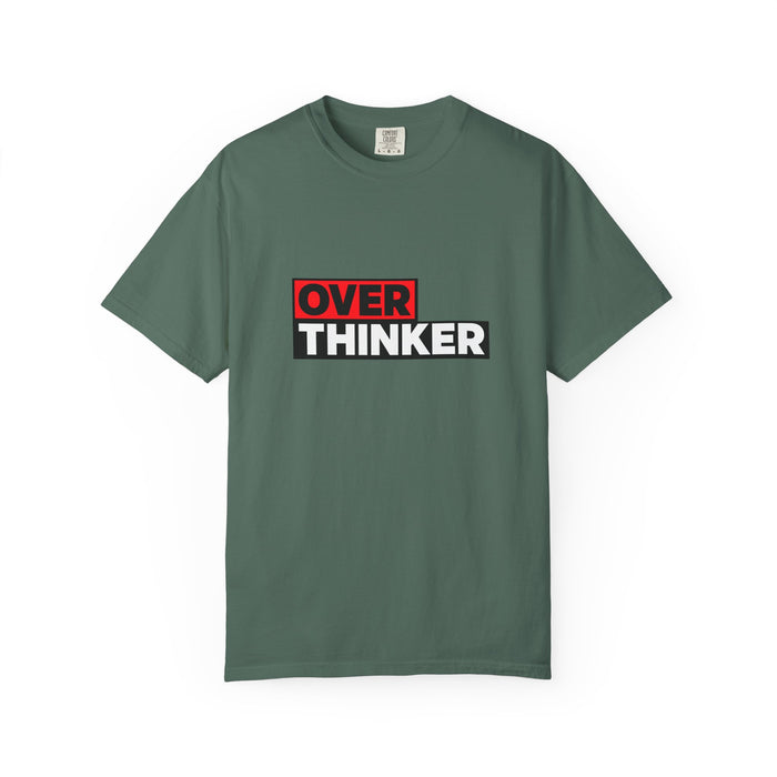 Overthinker Graphic T-Shirt — Bold Red & Black Text Tee