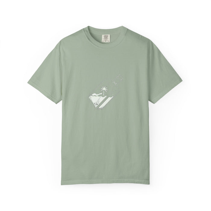 Pocket Island T‑Shirt — Minimal Bottle Isle Graphic Tee