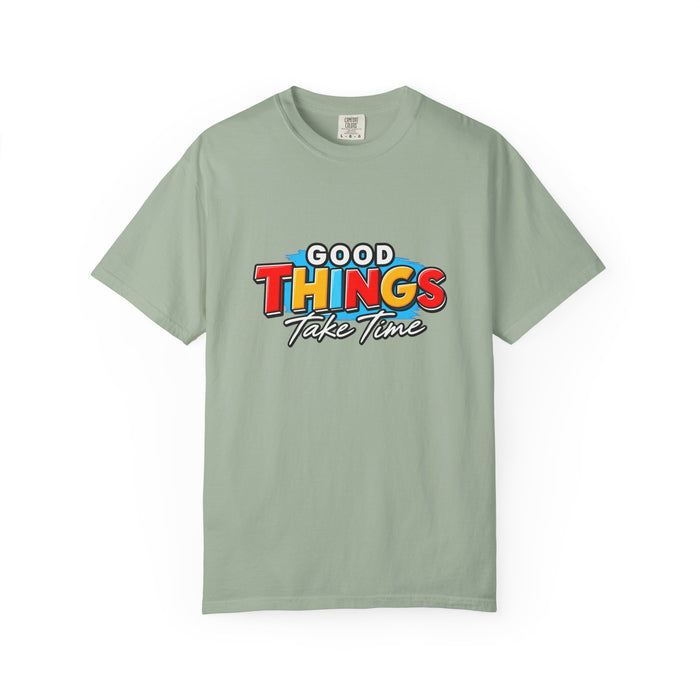 T-Shirt — "Good Things Take Time" Retro Graphic Tee