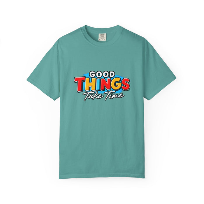 T-Shirt — "Good Things Take Time" Retro Graphic Tee