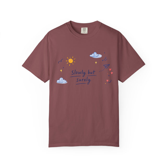 T-Shirt — "Slowly but Surely" Cute Doodle Graphic Tee