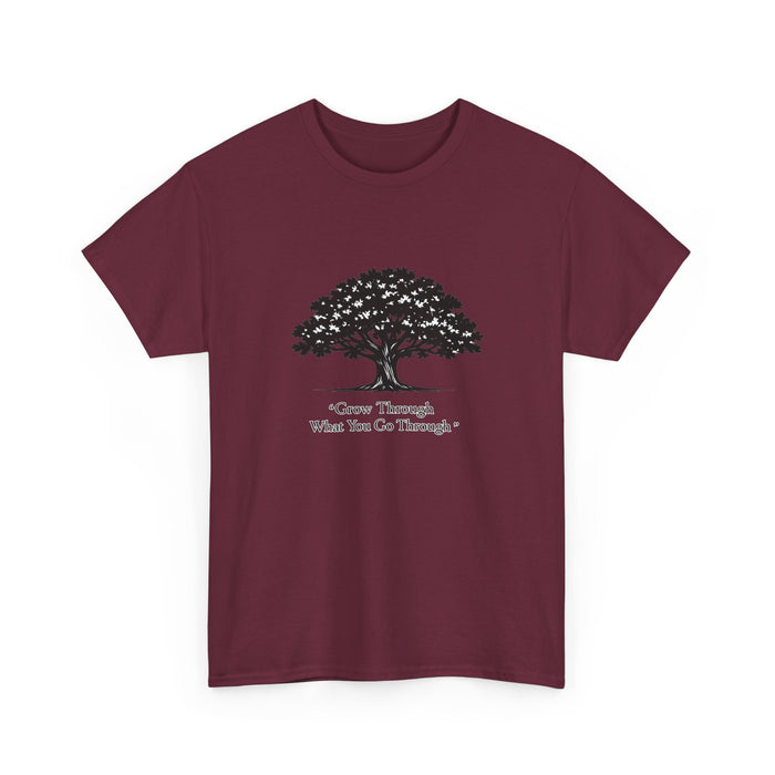 Tree of Growth T-Shirt — "Grow Through What You Go Through" Inspirational Tee