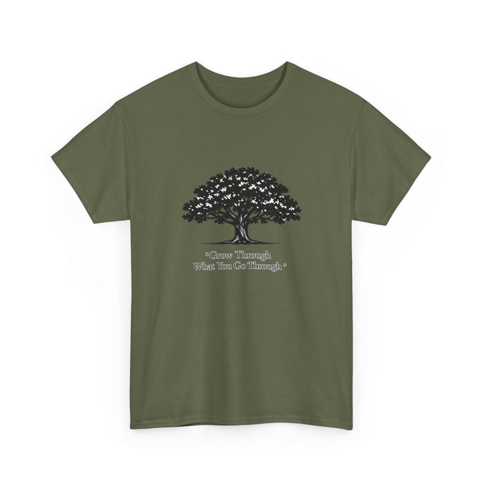 Tree of Growth T-Shirt — "Grow Through What You Go Through" Inspirational Tee