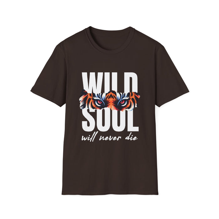 Wild Soul T-Shirt – "Wild Soul Will Never Die" Tiger Eyes Graphic Tee