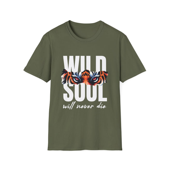 Wild Soul T-Shirt – "Wild Soul Will Never Die" Tiger Eyes Graphic Tee
