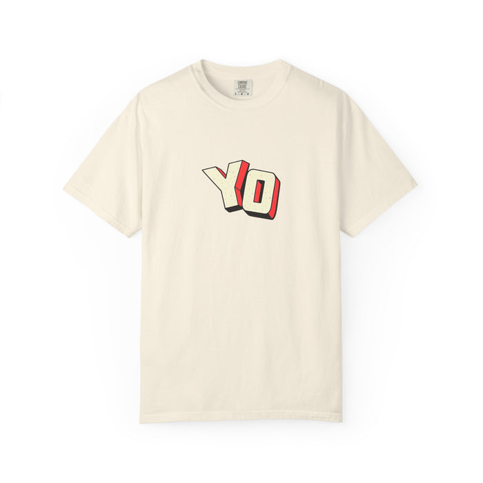 Yo Graphic T-Shirt — Retro 3D Lettering Tee